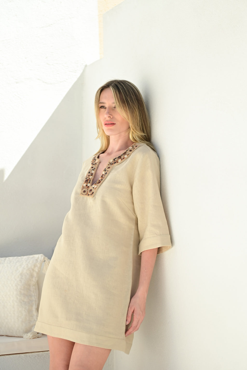 VESTIDO SANTORINI AREIA