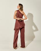 BLUSA UM OMBRO SÓ PALERMO CHOCOLATE