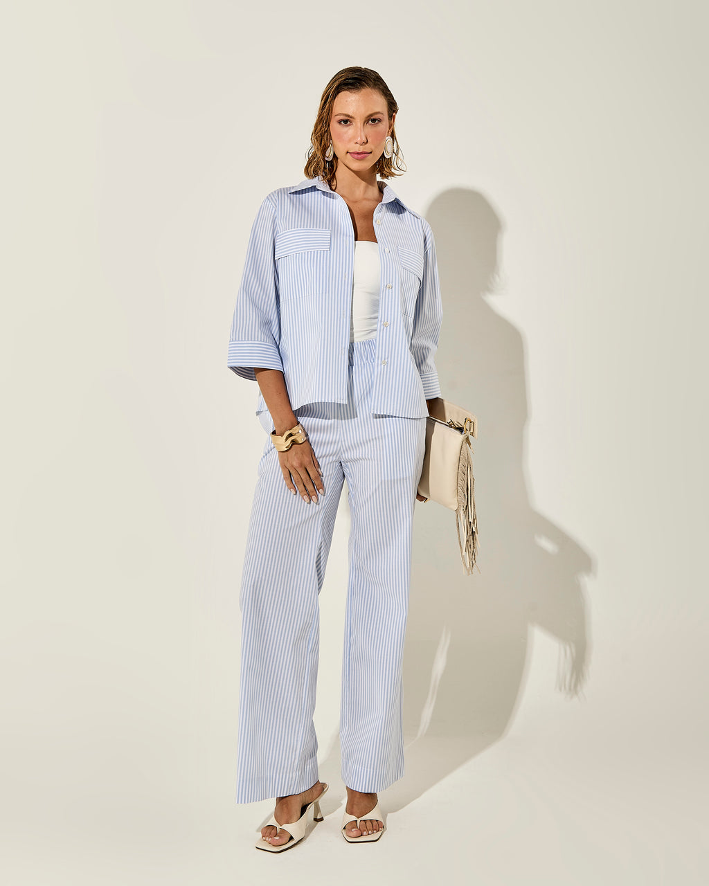 CAMISA MARBELLA LISTRA AZUL