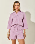 SHORTS MARBELLA LISTRA ROSA