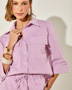 CAMISA MARBELLA LISTRA ROSA