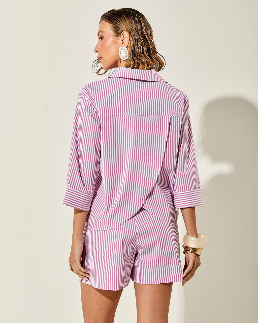 CAMISA MARBELLA LISTRA ROSA