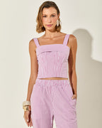CALÇA MARBELLA LISTRA ROSA