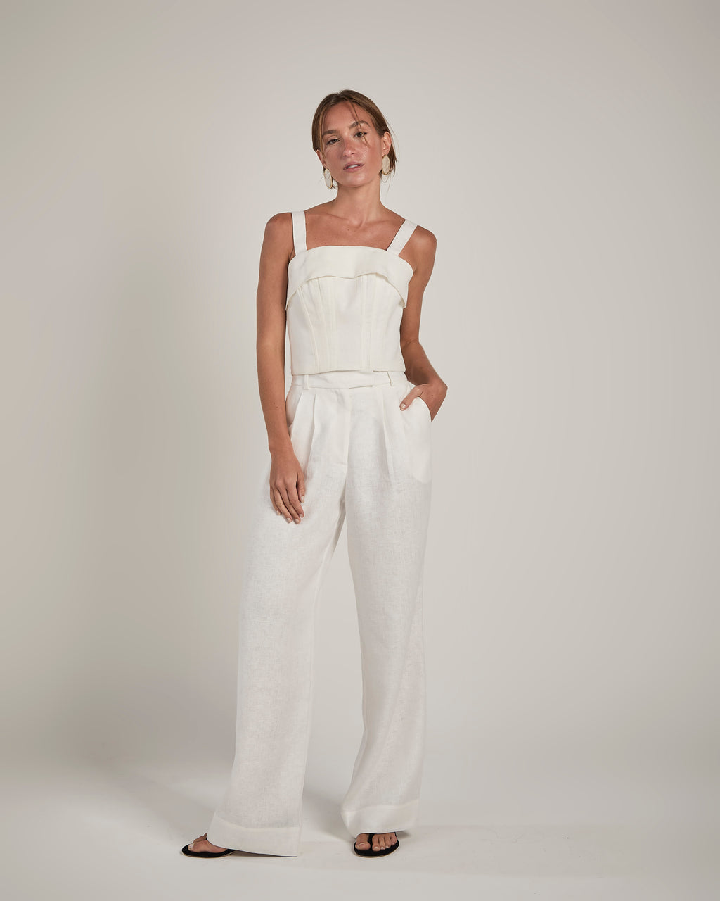 CALÇA SORRENTO LINHO BRANCO